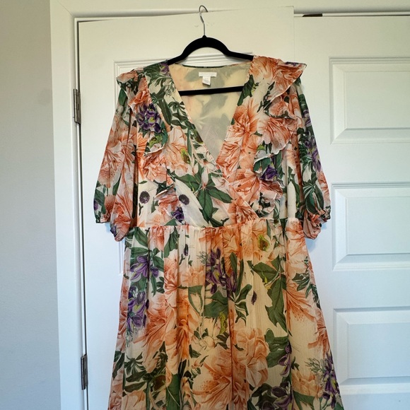 Floral V-Neck Dress - Picture 1 of 6